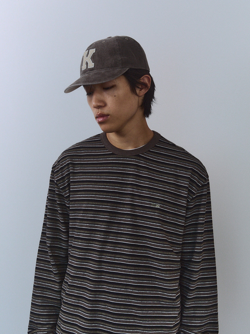 Kijun - Fresh Border Long Sleeve Tee (Brown) product image 4 | TRAB K-Fashion Australia