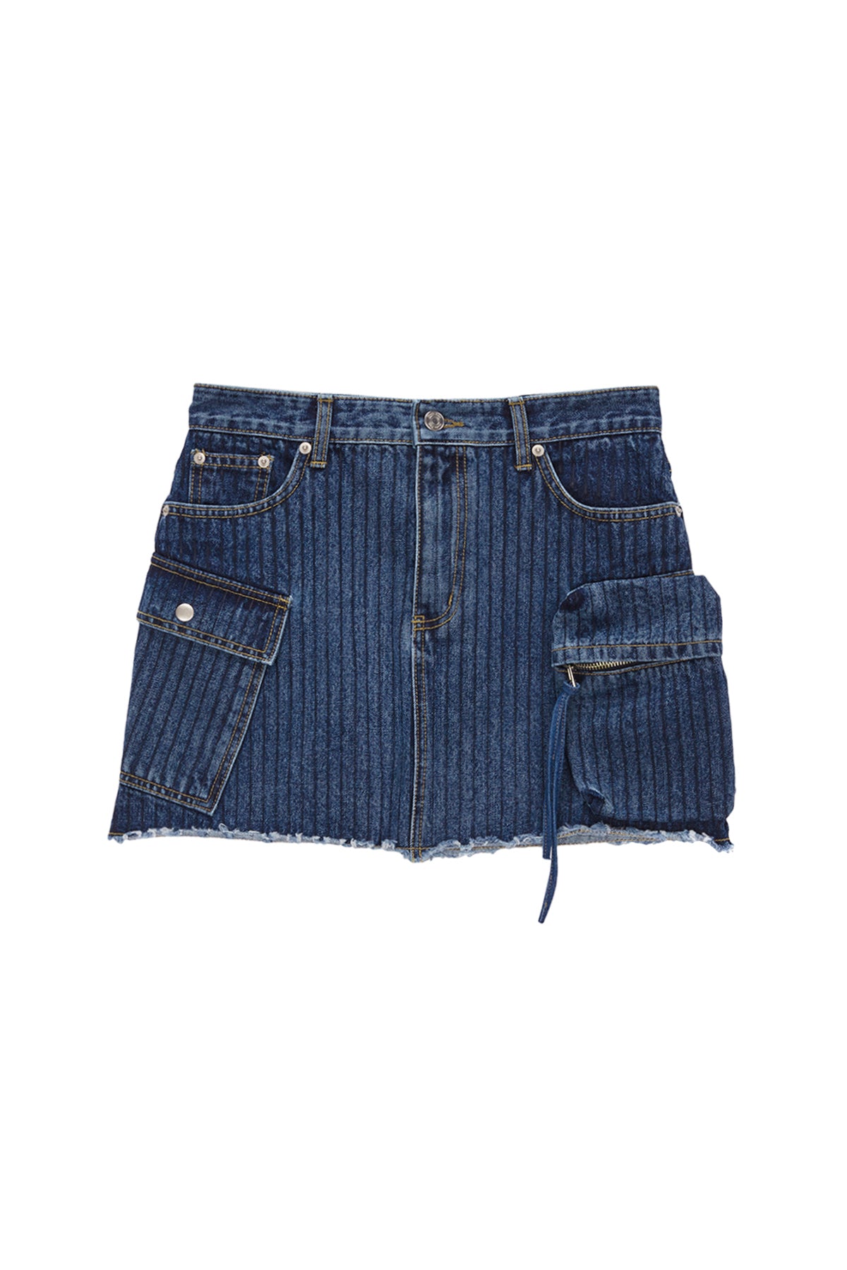 Matin Kim - Stripe Cargo Denim Mini Skirt (Blue) product image 1 | TRAB K-Fashion Australia