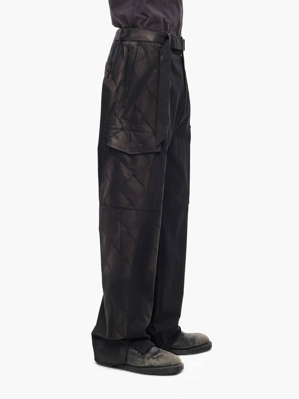 Jiyong Kim - Sun-Bleached Belted Trousers (Black) product image 5 | TRAB K-Fashion Australia