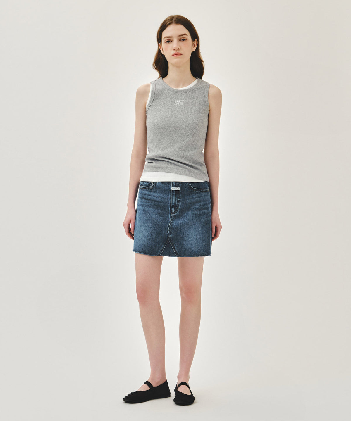 Marithe & Francois Girbaud - Ribbon Classic Logo Sleeveless (Heather Gray) product image 5 | TRAB K-Fashion Australia