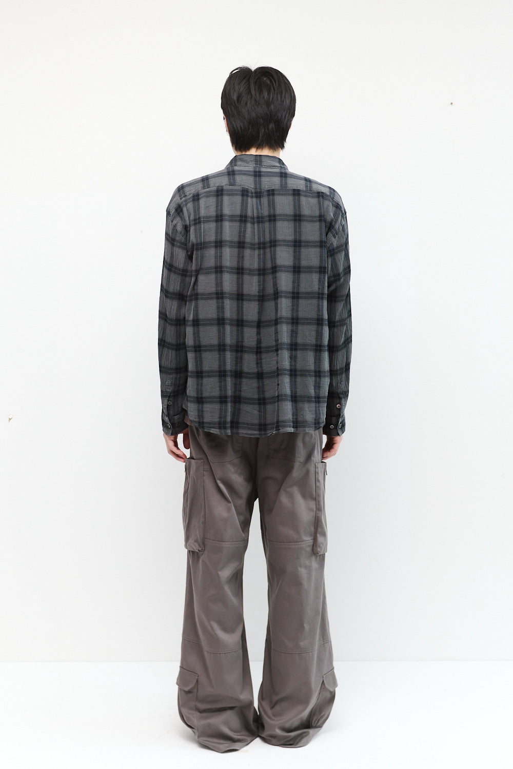 Hatchingroom - Classic Shirt Over Dyed Check (Charcoal) product image 4 | TRAB K-Fashion Australia