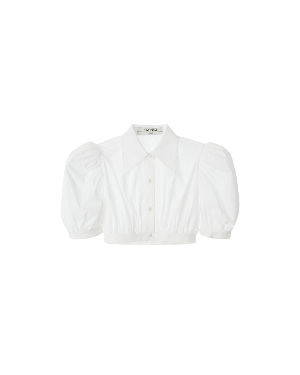 Kimhe Kim - Puff Short Sleeve Cropped Cotton Blouse (White) product image 3 | TRAB K-Fashion Australia