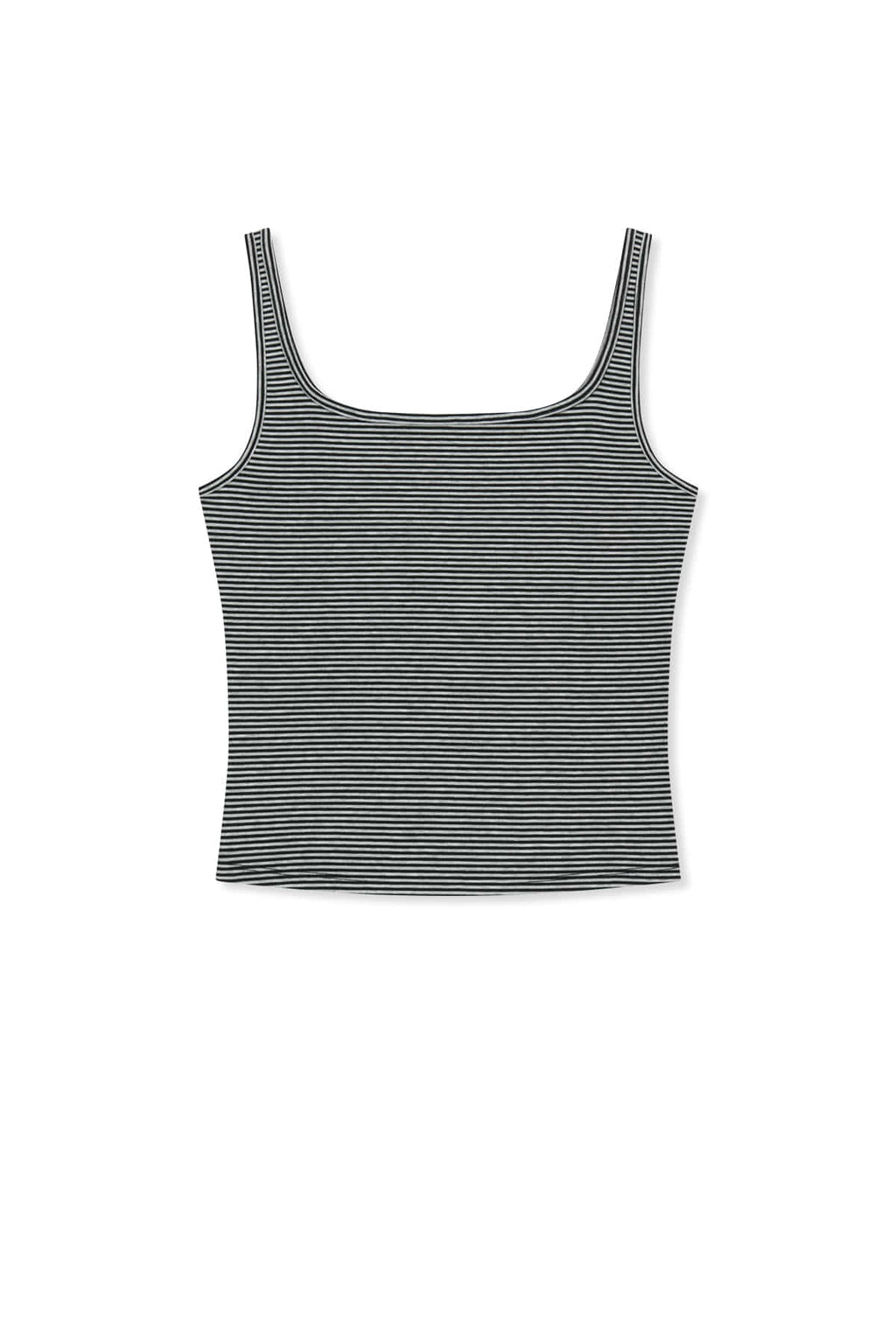 Matin Kim - Square Neck Cropped Tank Top (Black) product image 1 | TRAB K-Fashion Australia