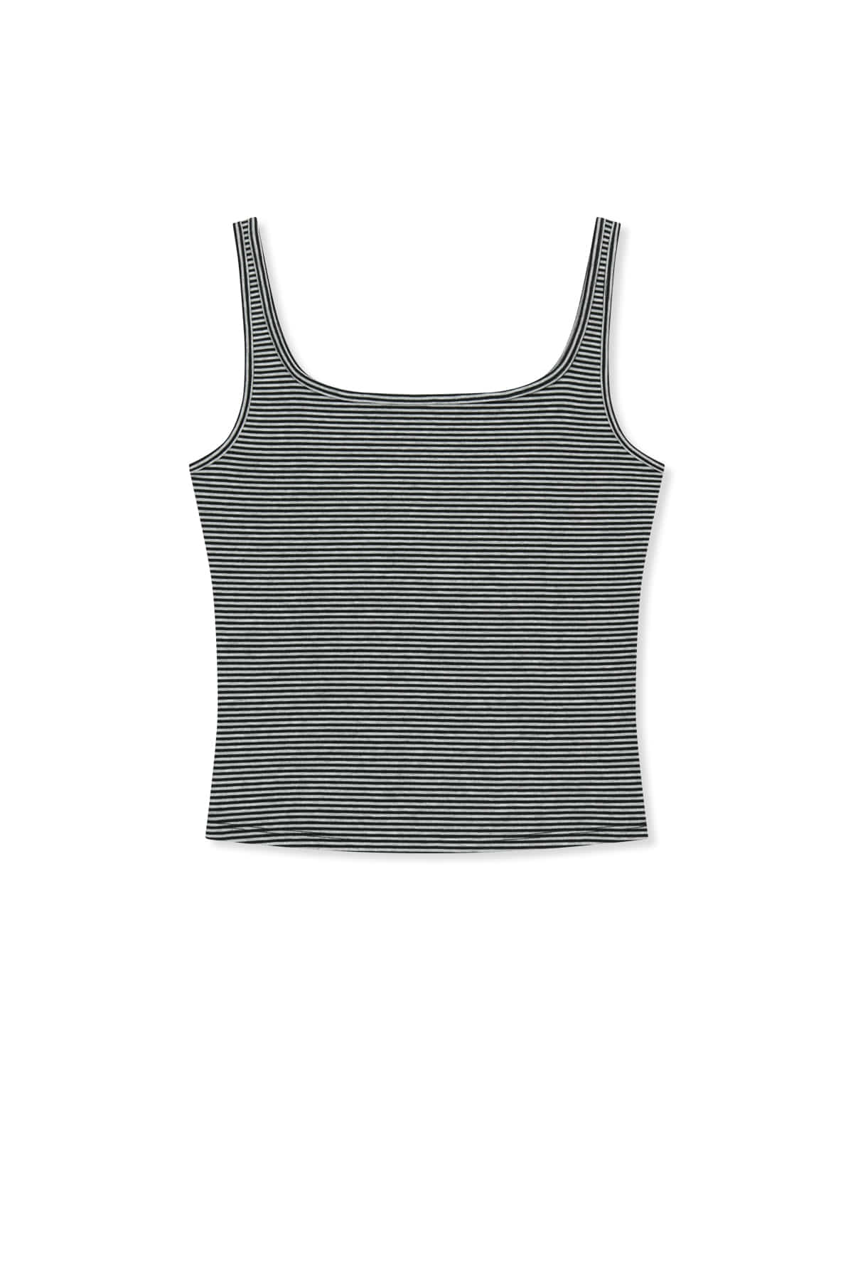 Matin Kim - Square Neck Cropped Tank Top (Black) product image 1 | TRAB K-Fashion Australia
