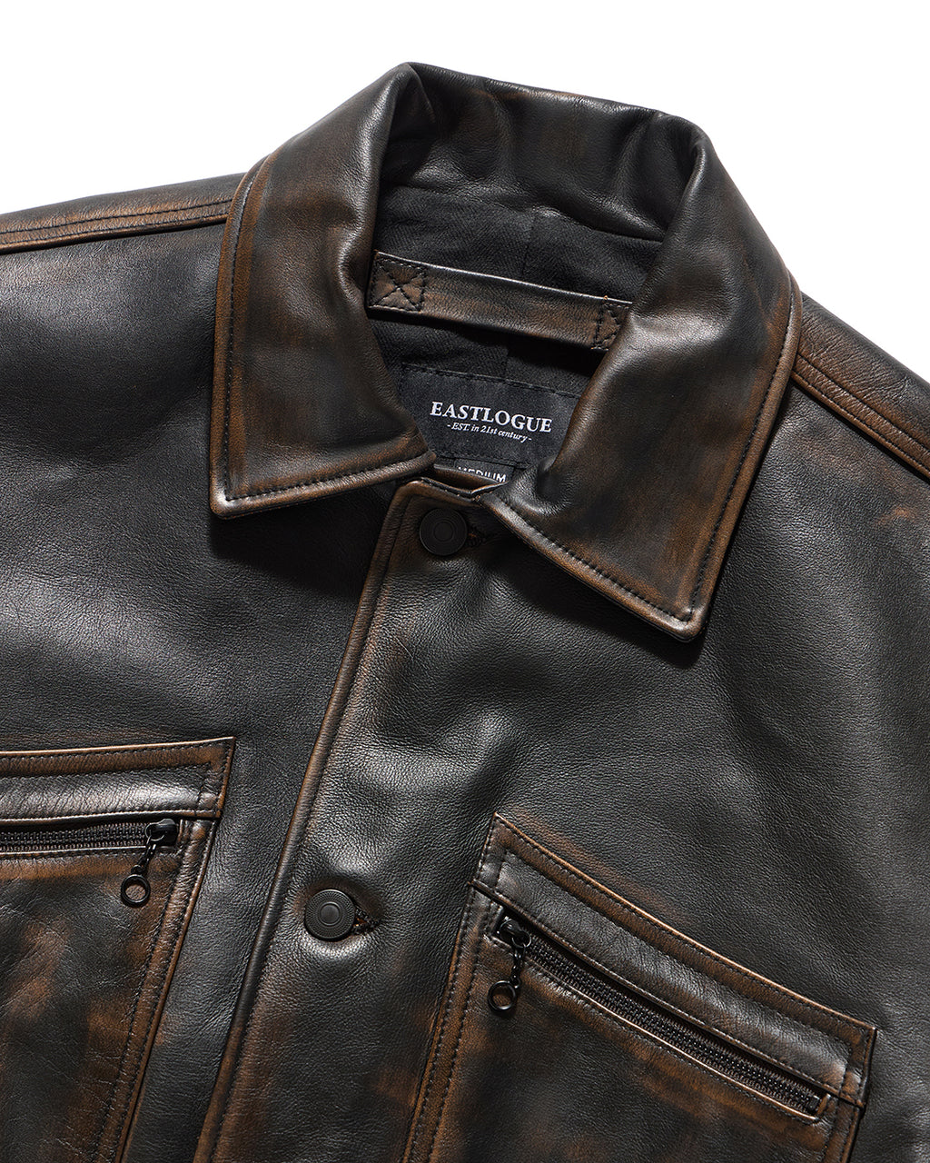 Eastlogue - Workers Blouson Leather Jacket (Vintage Black) product image 3 | TRAB K-Fashion Australia