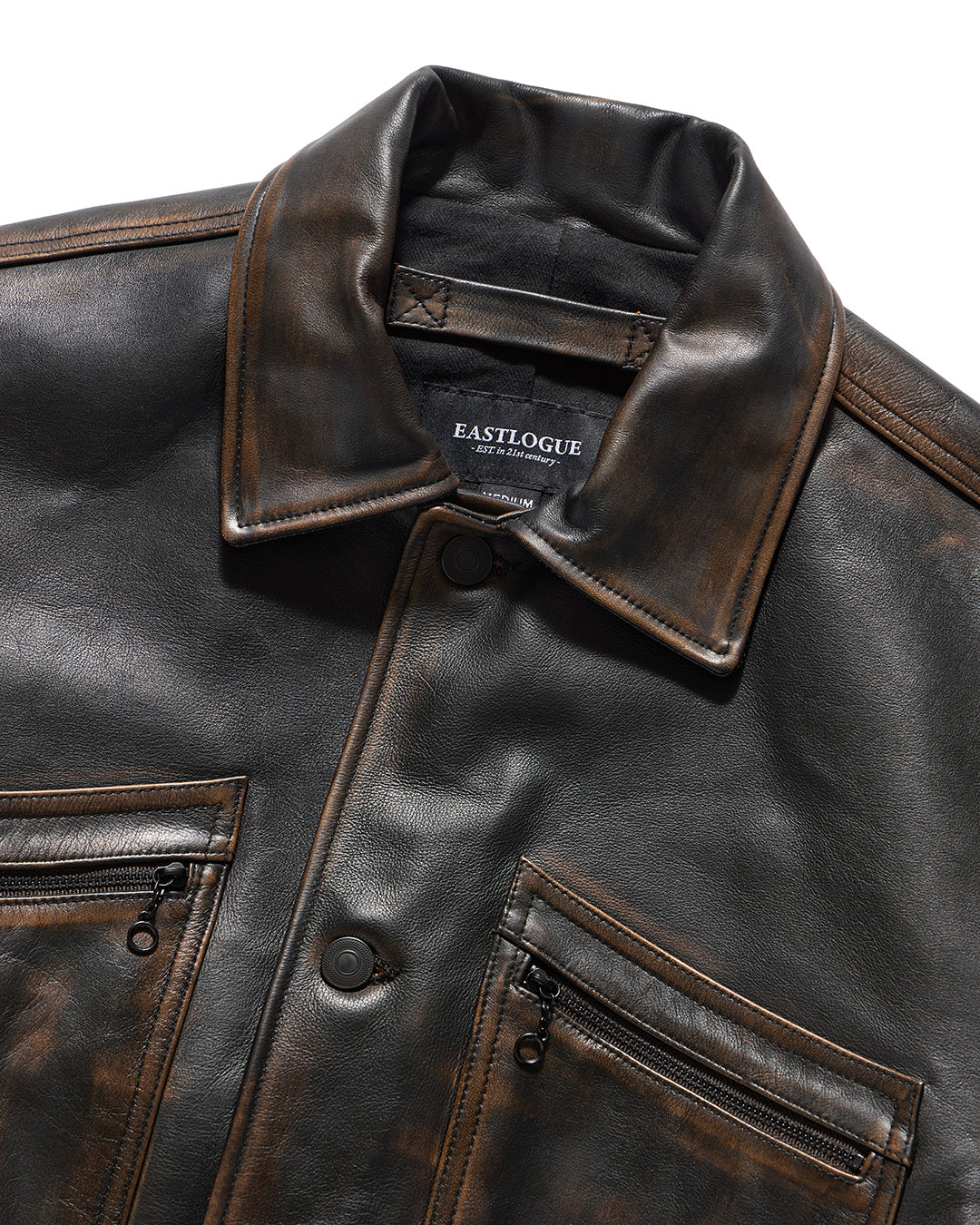 Eastlogue - Workers Blouson Leather Jacket (Vintage Black) product image 3 | TRAB K-Fashion Australia