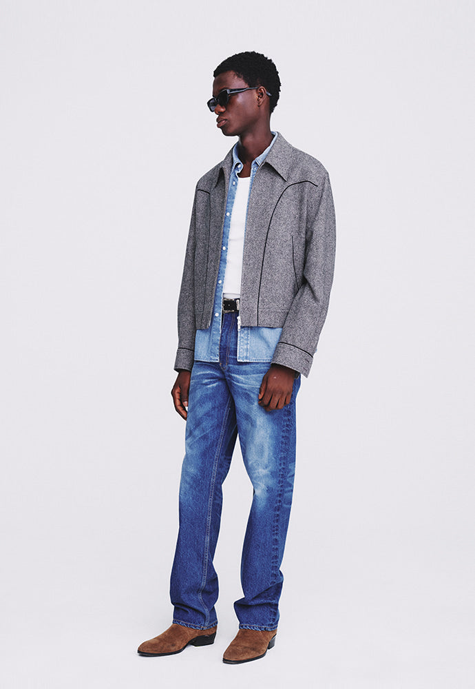 Tonywack - Caviar Wool Flannel Piping Western Jacket (Tweed Grey) product image 2 | TRAB K-Fashion Australia