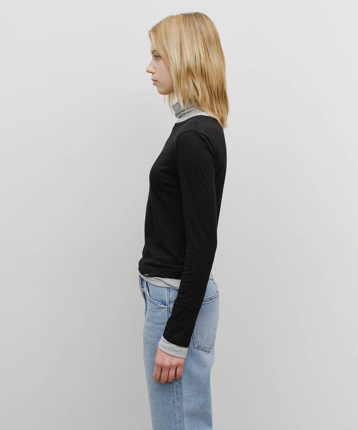 Marithe & Francois Girbaud - Layered Turtle Neck Long Sleeve (Black) product image 2 | TRAB K-Fashion Australia