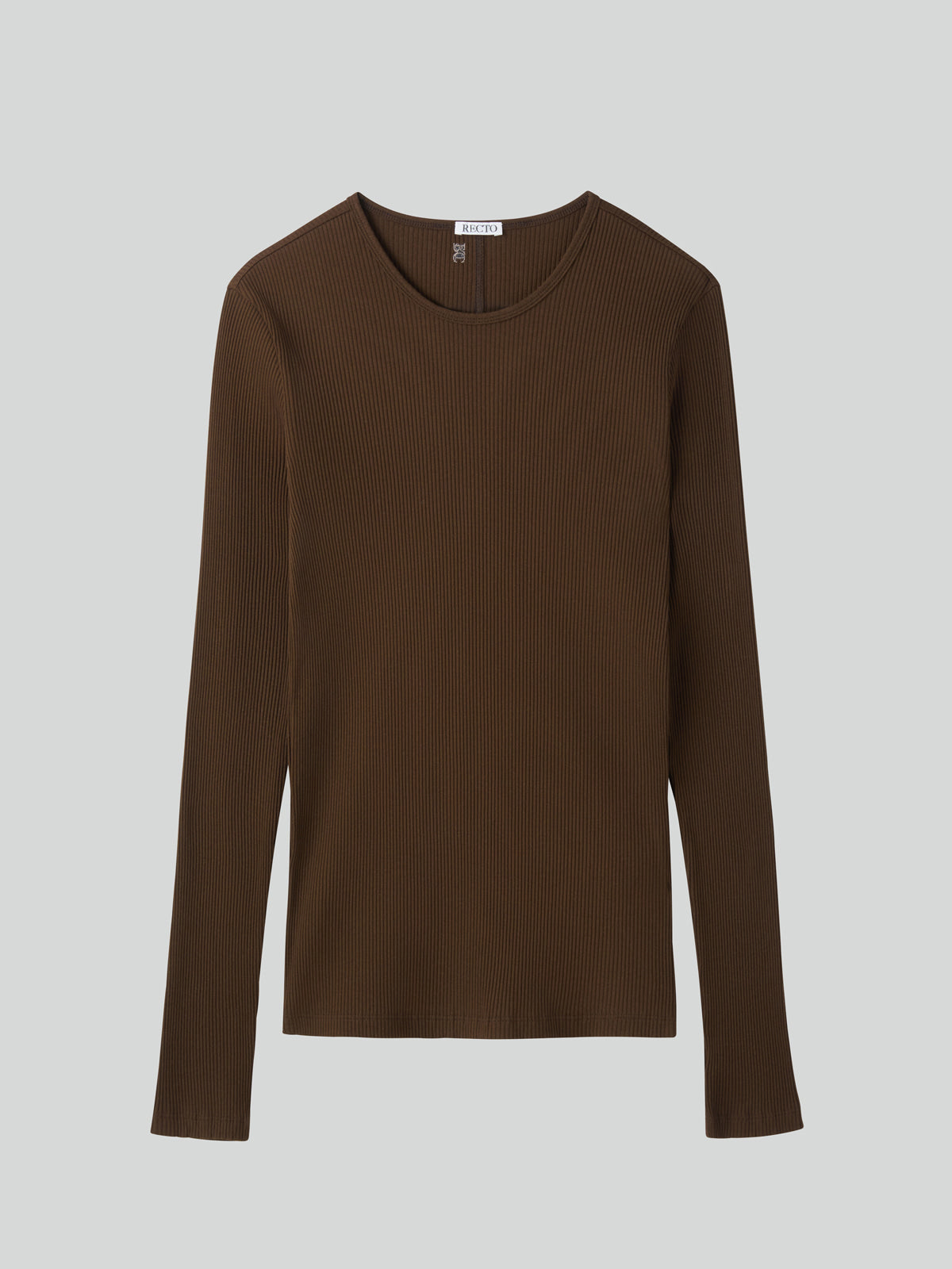 Recto - Ribbed Jersey Long-Sleeve Top (Khaki Brown) product image 4 | TRAB K-Fashion Australia