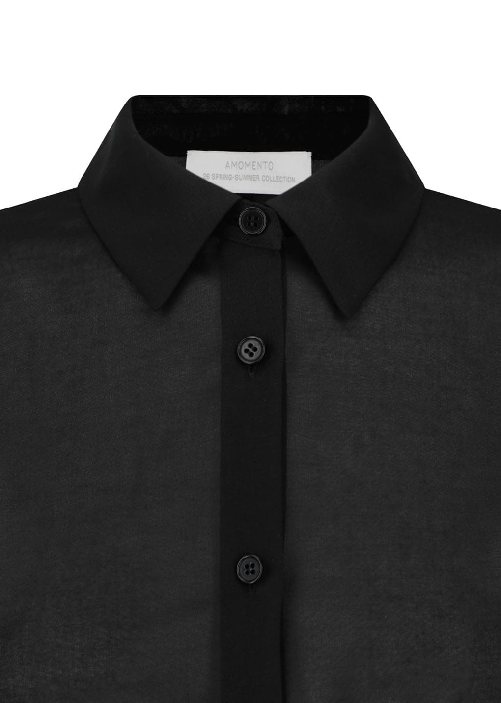 Amomento - Sheer Slim Shirt (Black) product image 4 | TRAB K-Fashion Australia