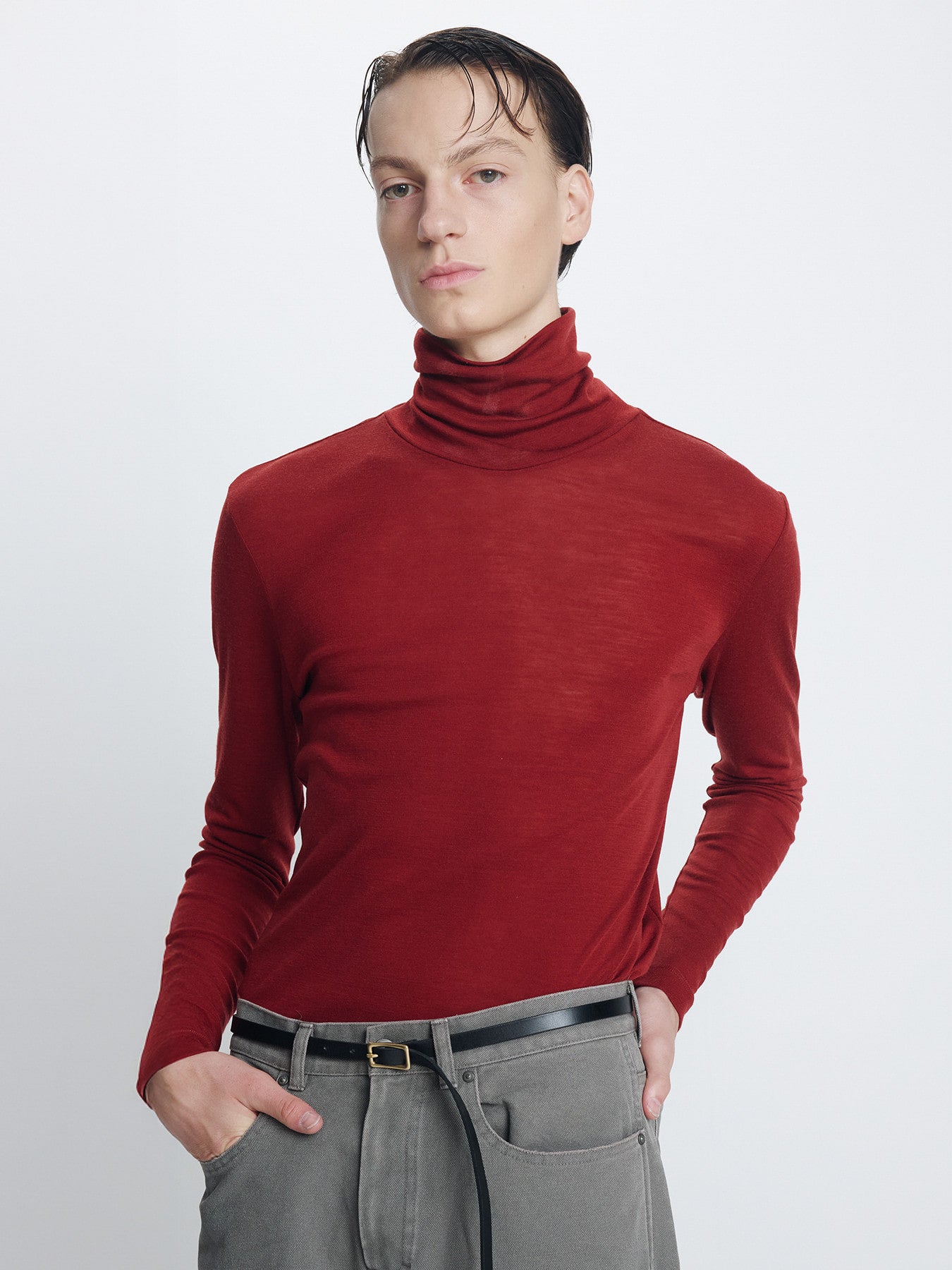 Tonywack - Light Wool Slim Roll Neck (Red) product image 5 | TRAB K-Fashion Australia