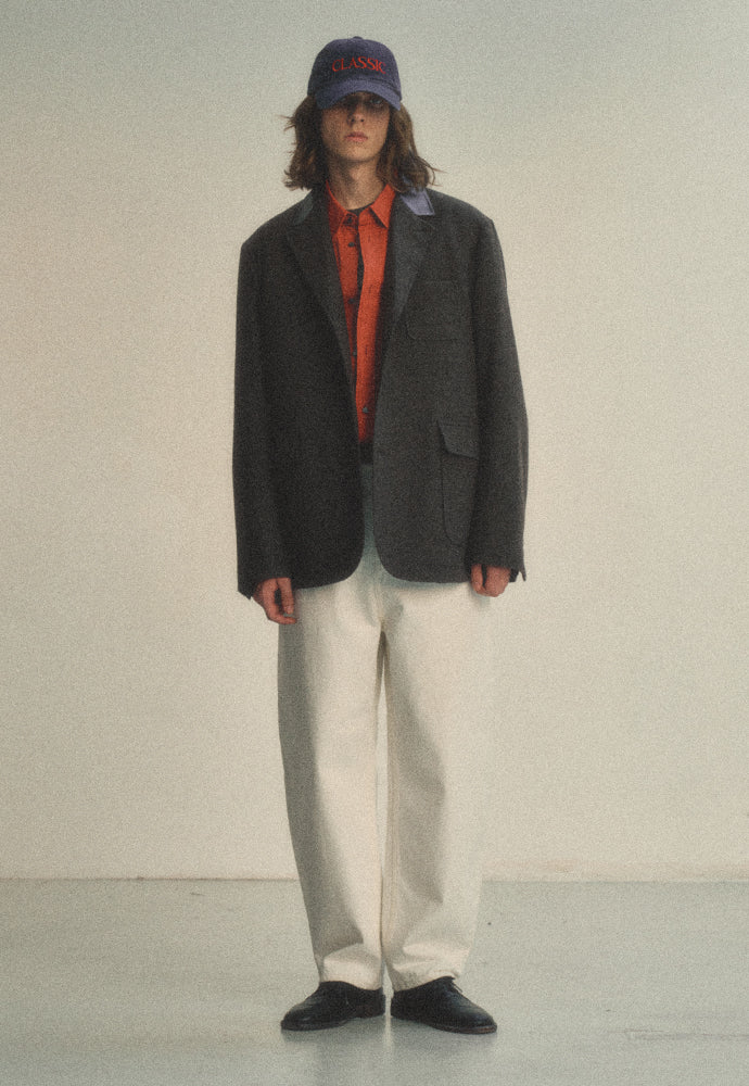 Art if acts - Leather Collar Wool Blazer_Japanese Fabric (Brown) product image 4 | TRAB K-Fashion Australia