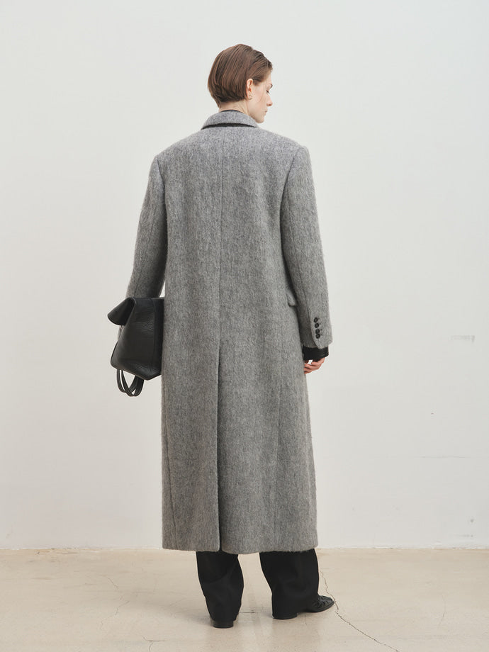Tonywack - Soft Wool Alpaca Double-Breasted Coat (Melange Grey) product image 3 | TRAB K-Fashion Australia