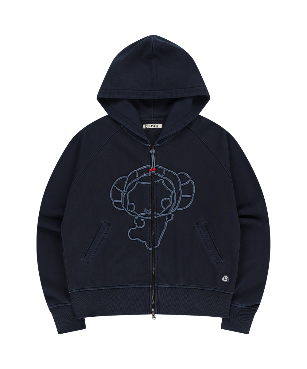 Coyseio - Vintage Tape Hood Zip-Up (Navy) product image 14 | TRAB K-Fashion Australia