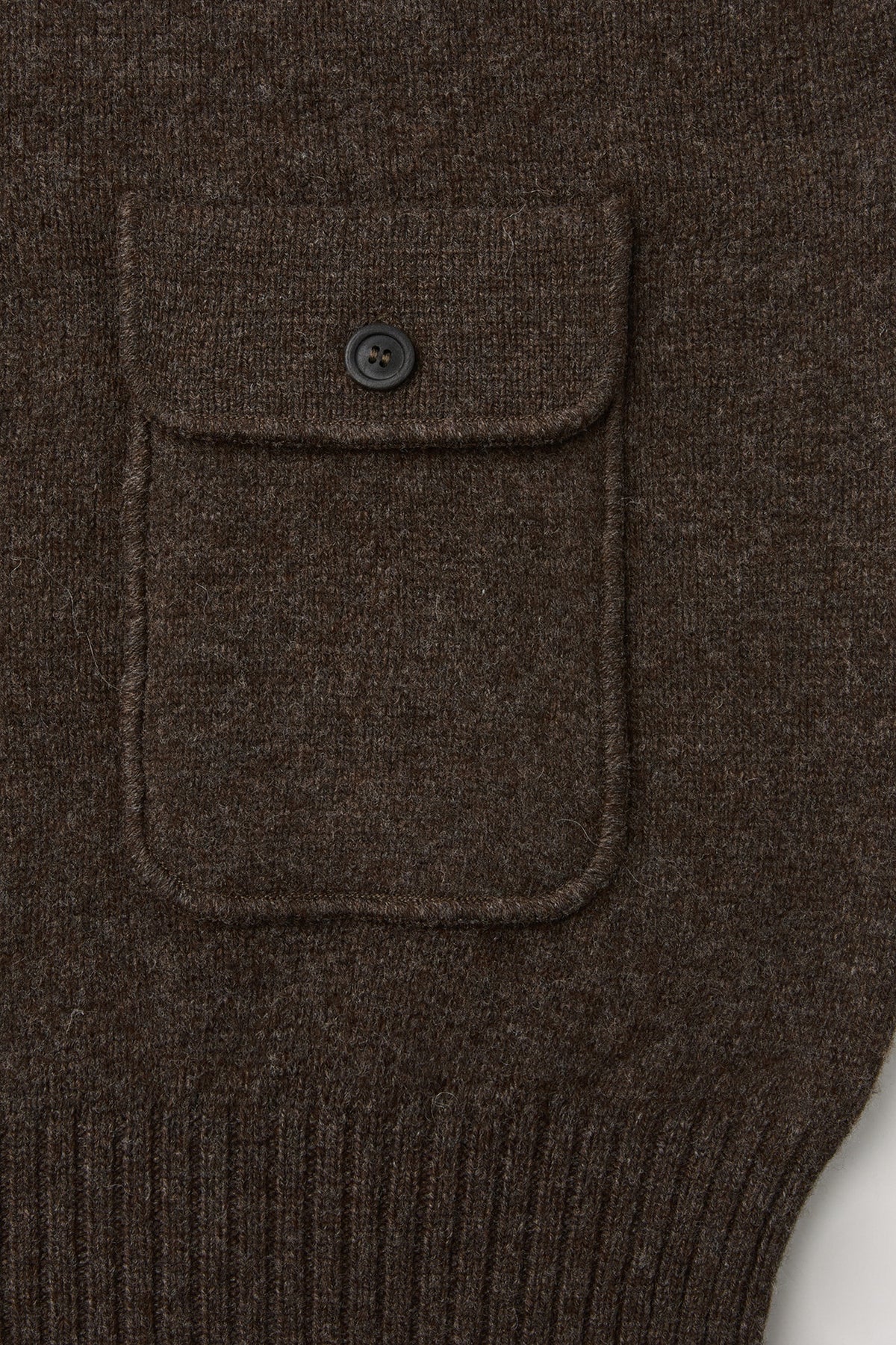 Coor - Wool Cropped Pocket Crewneck Sweater (Melange Brown) product image 6 | TRAB K-Fashion Australia