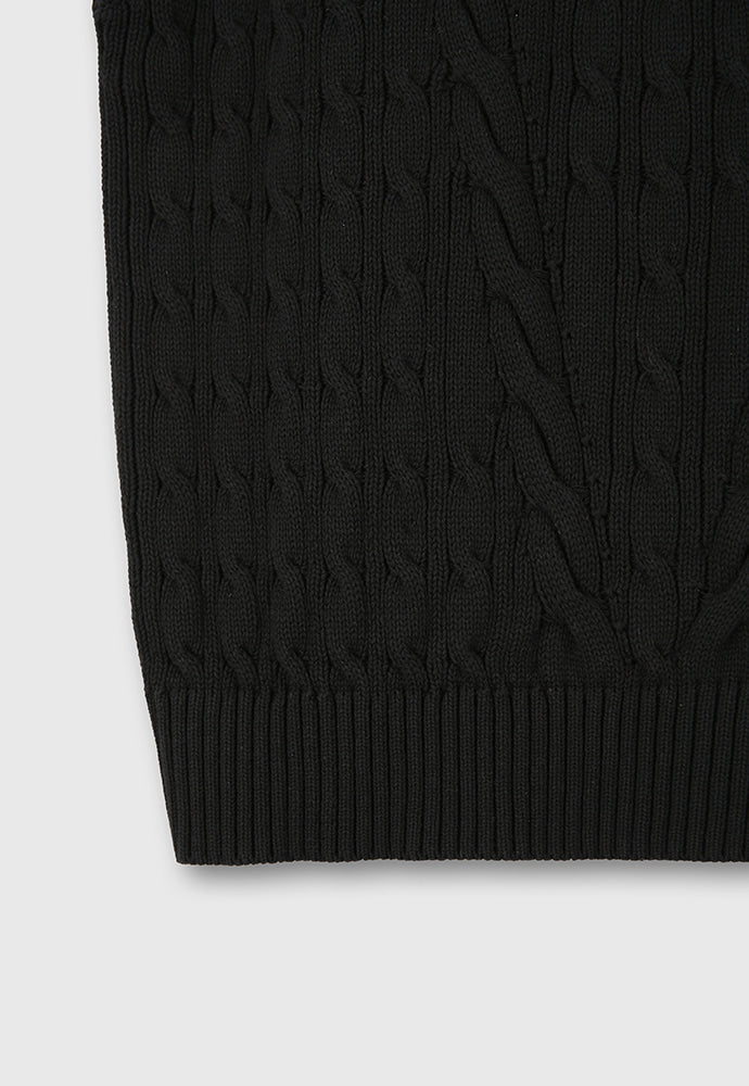 Tonywack - Cotton Twist V-Cable Knit Vest (Black) product image 11 | TRAB K-Fashion Australia