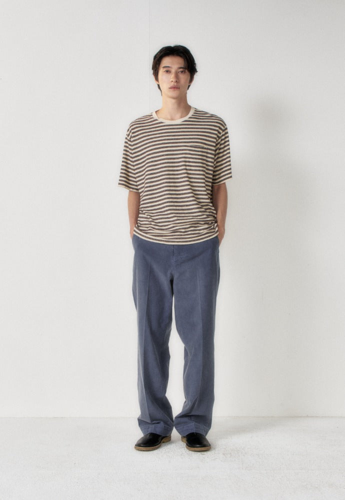 Art if acts - Linen Stripe Pocket Tee (Oatmeal) product image 1 | TRAB K-Fashion Australia