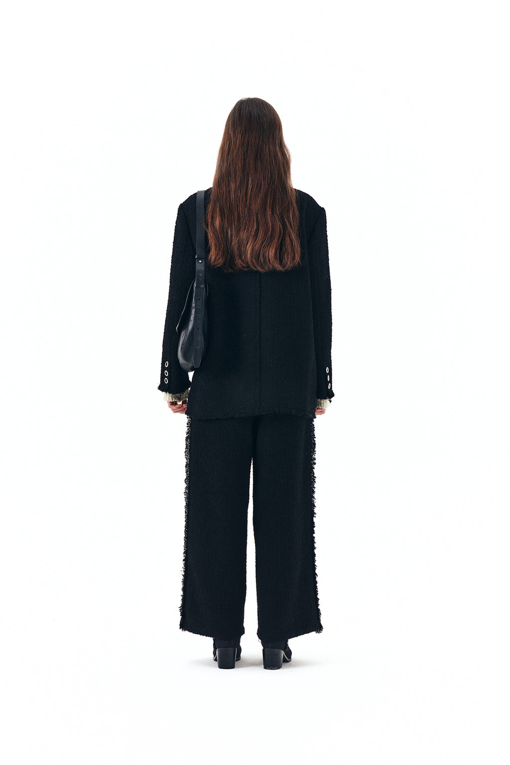 Matin Kim - Tweed String Wide Trouser (Black) product image 7 | TRAB K-Fashion Australia