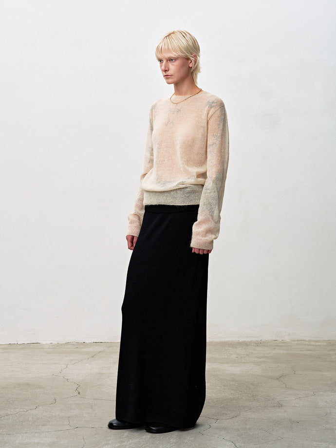 Tonywack - Mercerized Wool Knit Maxi Skirt (Black) product image 3 | TRAB K-Fashion Australia