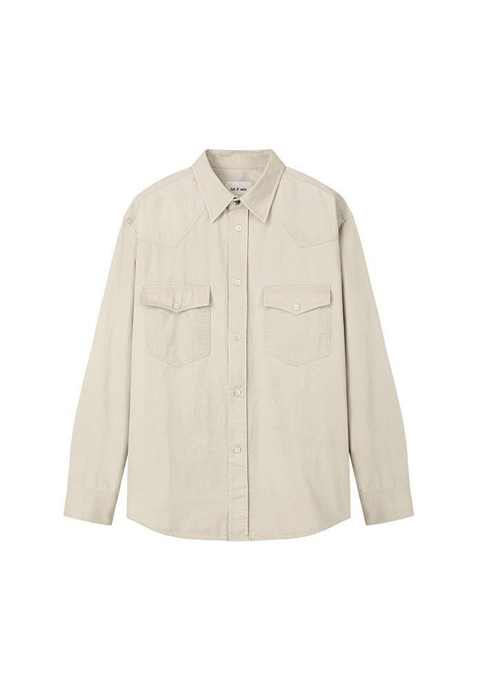 Art if acts - Washed Western Shirt (Cream) product image 7 | TRAB K-Fashion Australia