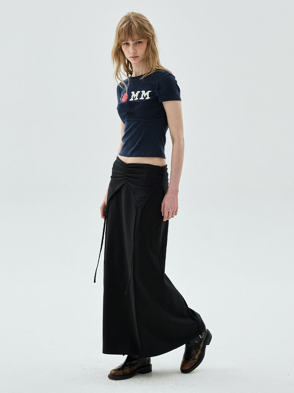 Mardi Mercredi - Maxi Skirt Foldover Waist (Black) product image 1 | TRAB K-Fashion Australia