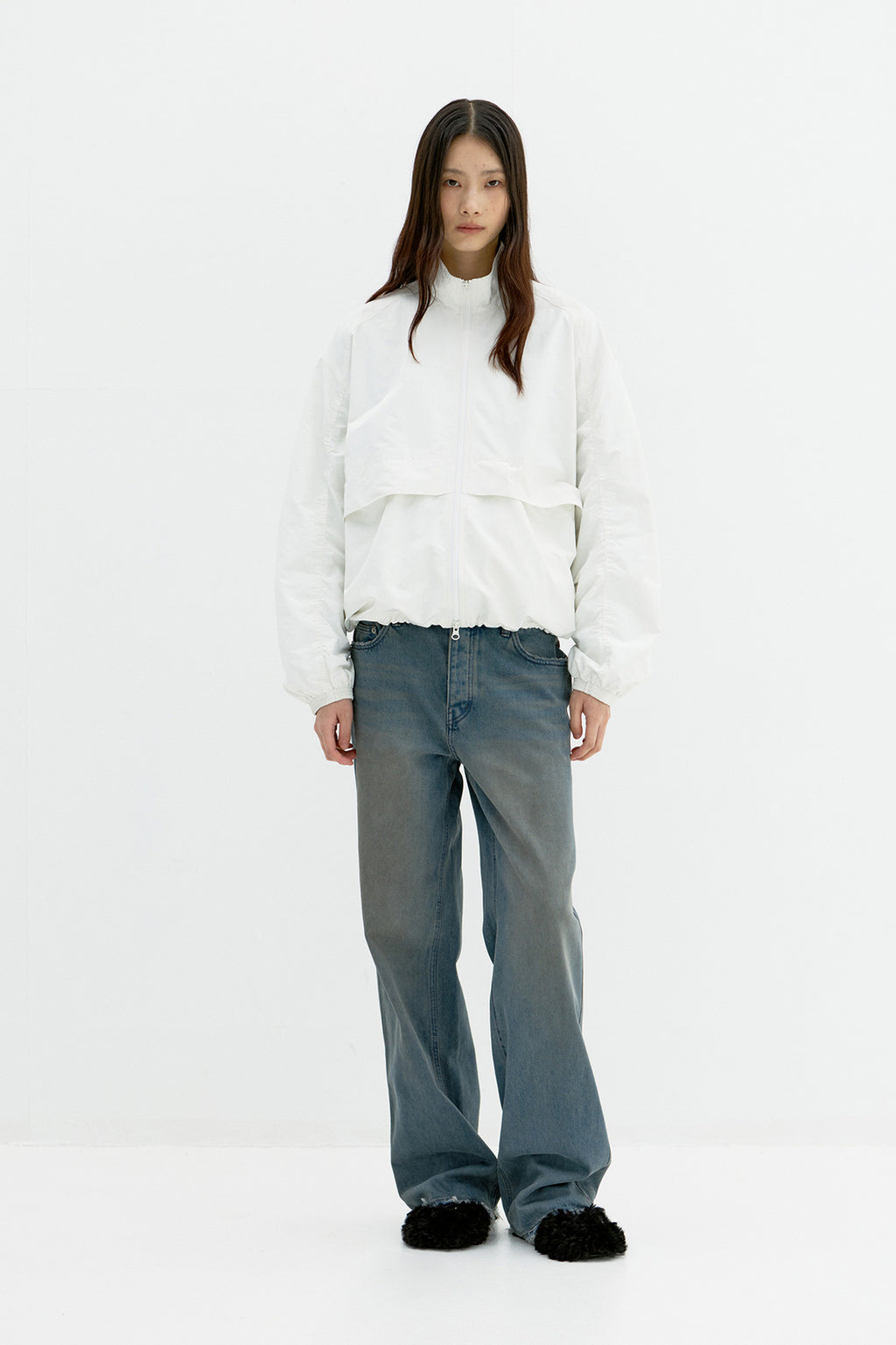 Coor - Soft Shirring Windbreaker (Offwhite) product image 2 | TRAB K-Fashion Australia