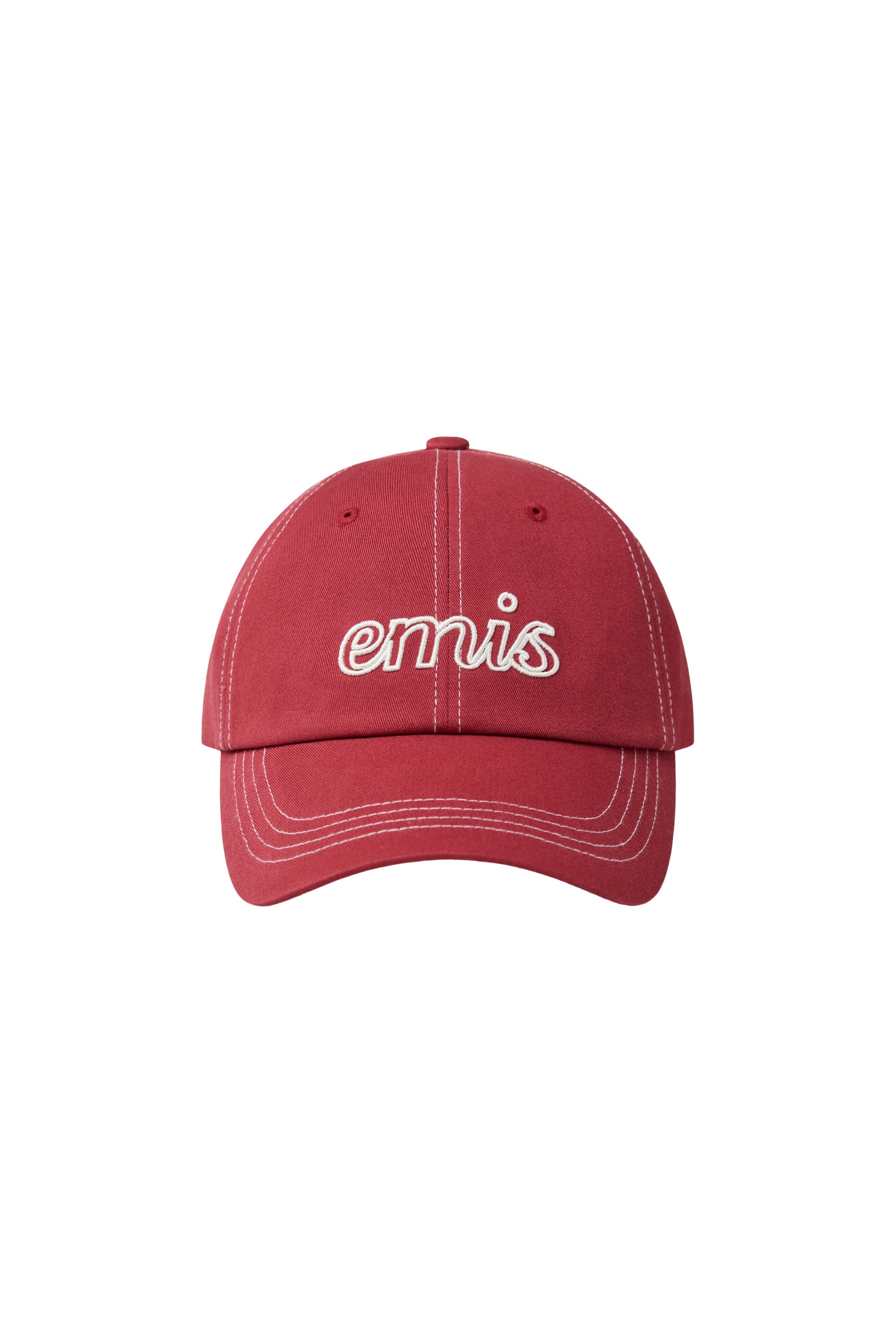 Emis - Lettering Logo White Stitch Ball Cap (Red) product image 1 | TRAB K-Fashion Australia