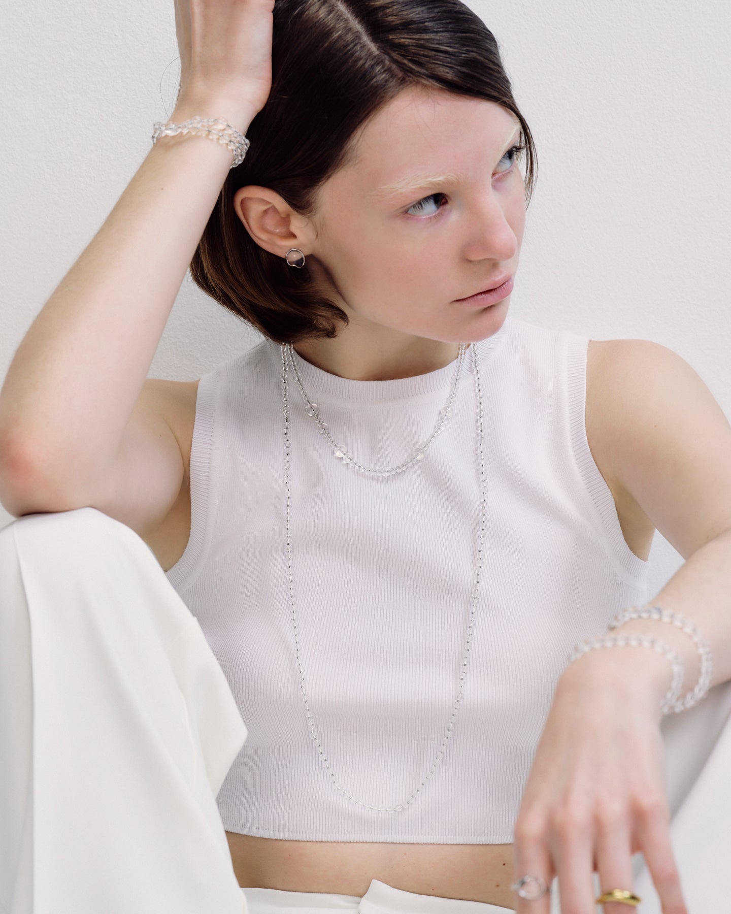 Numbering - Clear Quartz Long Necklace #7802 product image 1 | TRAB K-Fashion Australia