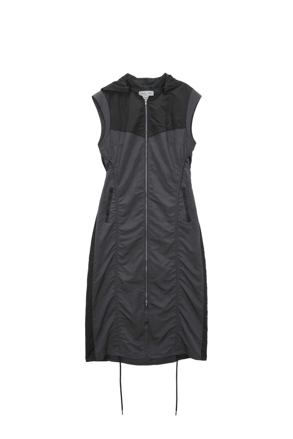 Matin Kim - Shirring Sleeveless Zip Up Dress (Charcoal) product image 1 | TRAB K-Fashion Australia