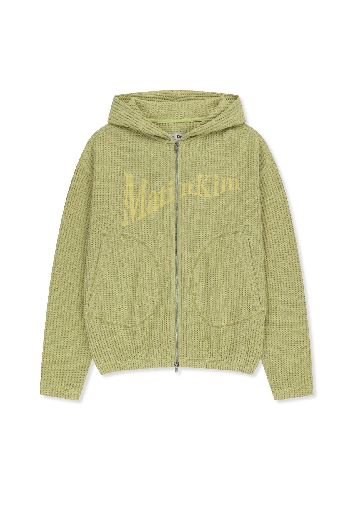 Matin Kim - Matin Logo Waffle Hoody Zip Up (Lime) product image 2 | TRAB K-Fashion Australia