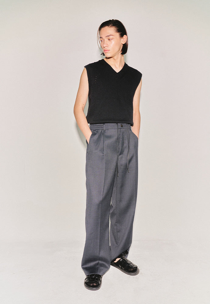 Tonywack - High-Density Wool Drawstring Wide Trousers (Grey) product image 2 | TRAB K-Fashion Australia