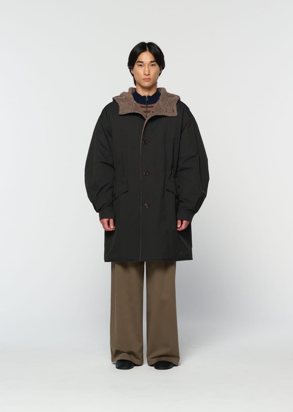 Amomento - padded shearling parka (Black) product image 2 | TRAB K-Fashion Australia