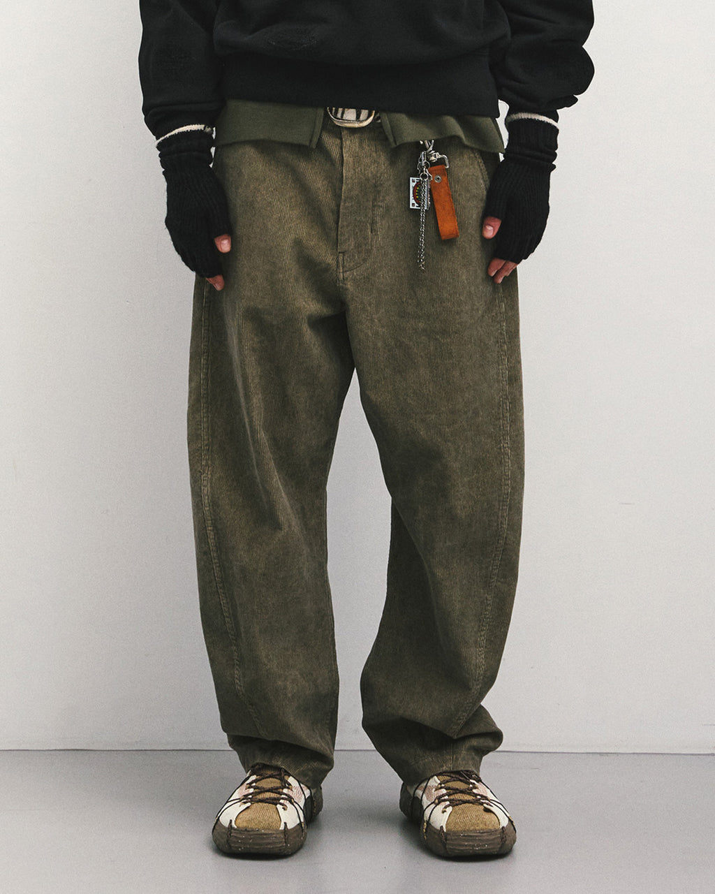 Eastlogue - Cinch Back Curved Pants (Sand Corduroy) product image 2 | TRAB K-Fashion Australia