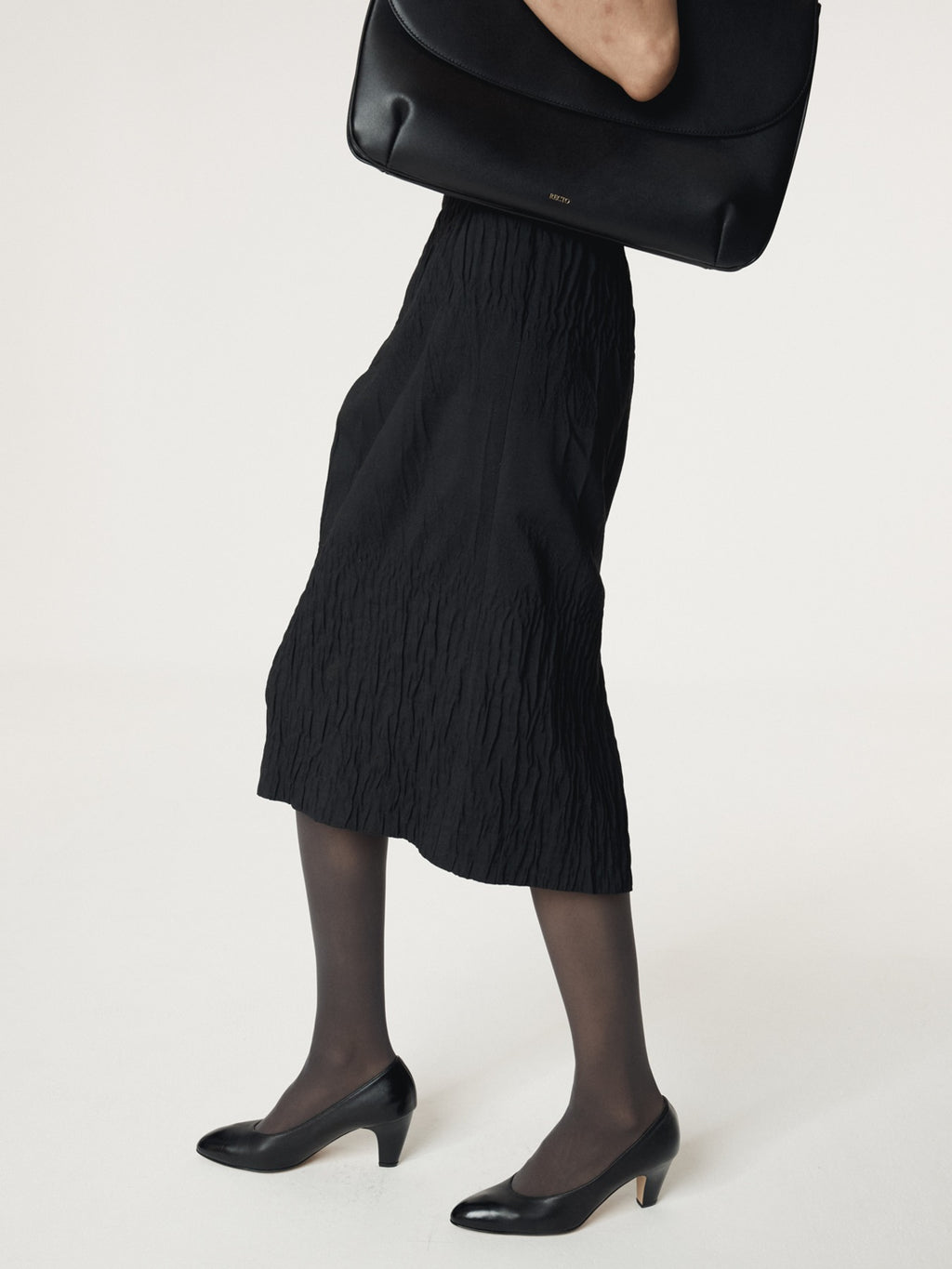 Recto - Wave Jacquard Banding Skirt (Black) product image 1 | TRAB K-Fashion Australia