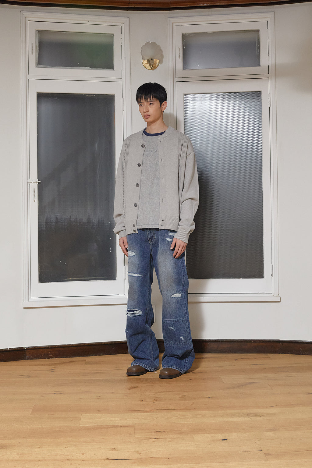 Matin Kim - Destroyed Vintage Wide Denim Pants (Blue) product image 8 | TRAB K-Fashion Australia