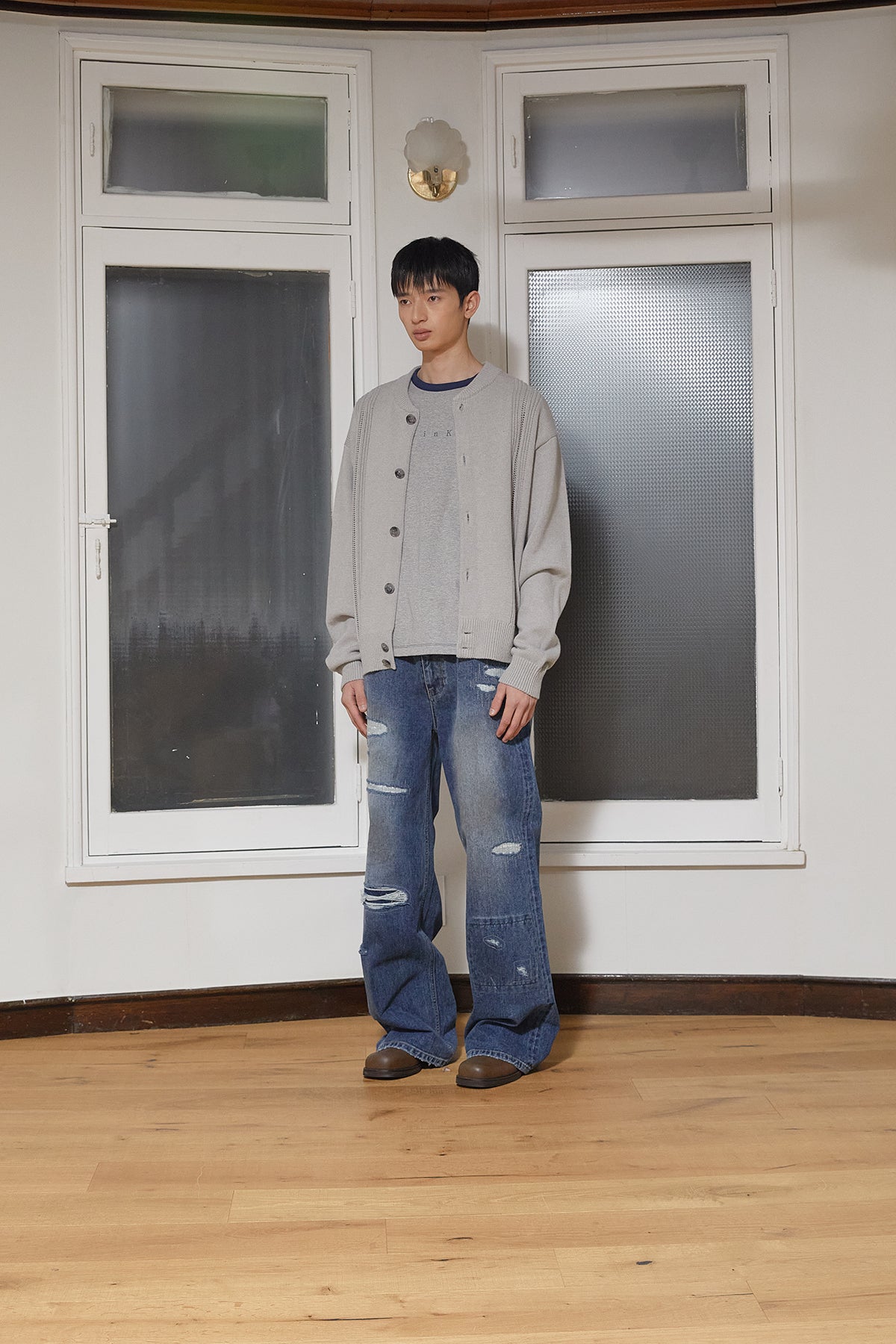 Matin Kim - Destroyed Vintage Wide Denim Pants (Blue) product image 8 | TRAB K-Fashion Australia