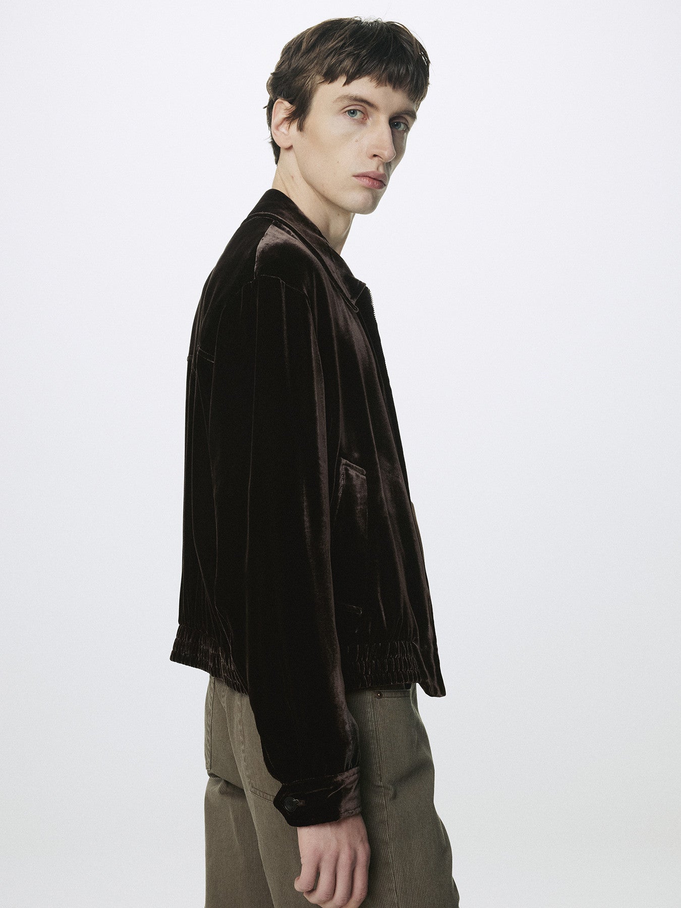Tonywack - Velvet Zippered Blouson Jacket (Dark Brown) product image 8 | TRAB K-Fashion Australia