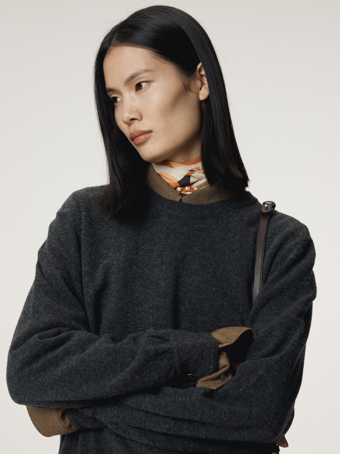 Recto - Shirt Cuffs Detail Knit Top (Charcoal Grey) product image 7 | TRAB K-Fashion Australia