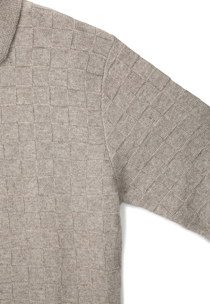 Art if acts - Checkerboard Collar Knit (Mushroom) product image 11 | TRAB K-Fashion Australia