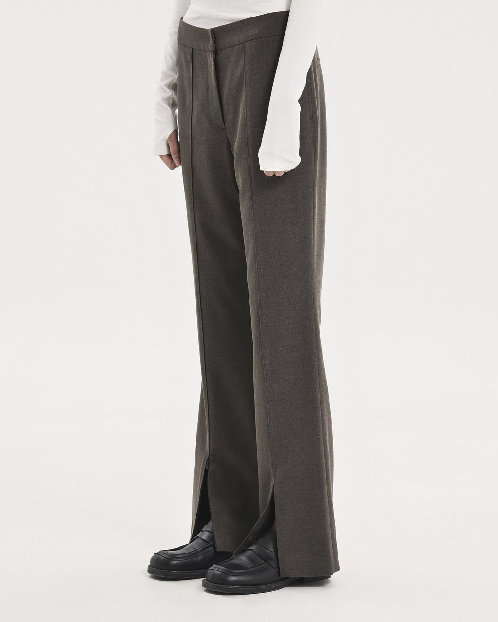 Brownyard - Lowrise Slit Pants (Brown) product image 3 | TRAB K-Fashion Australia