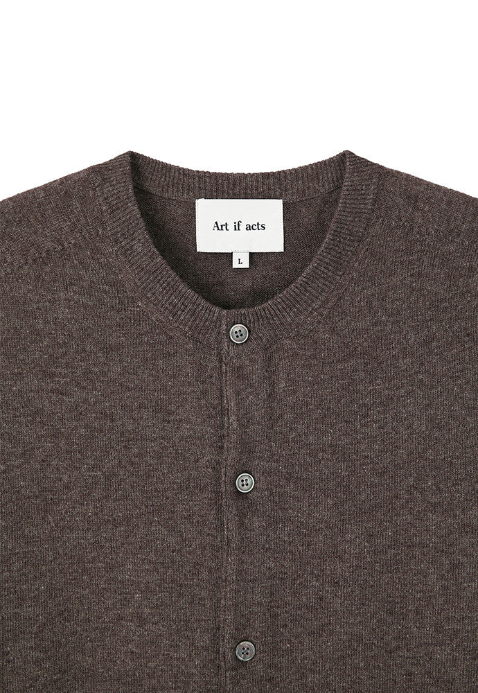 Art if acts - Wholegarment Round Neck Cardigan (Melange Brown) product image 8 | TRAB K-Fashion Australia