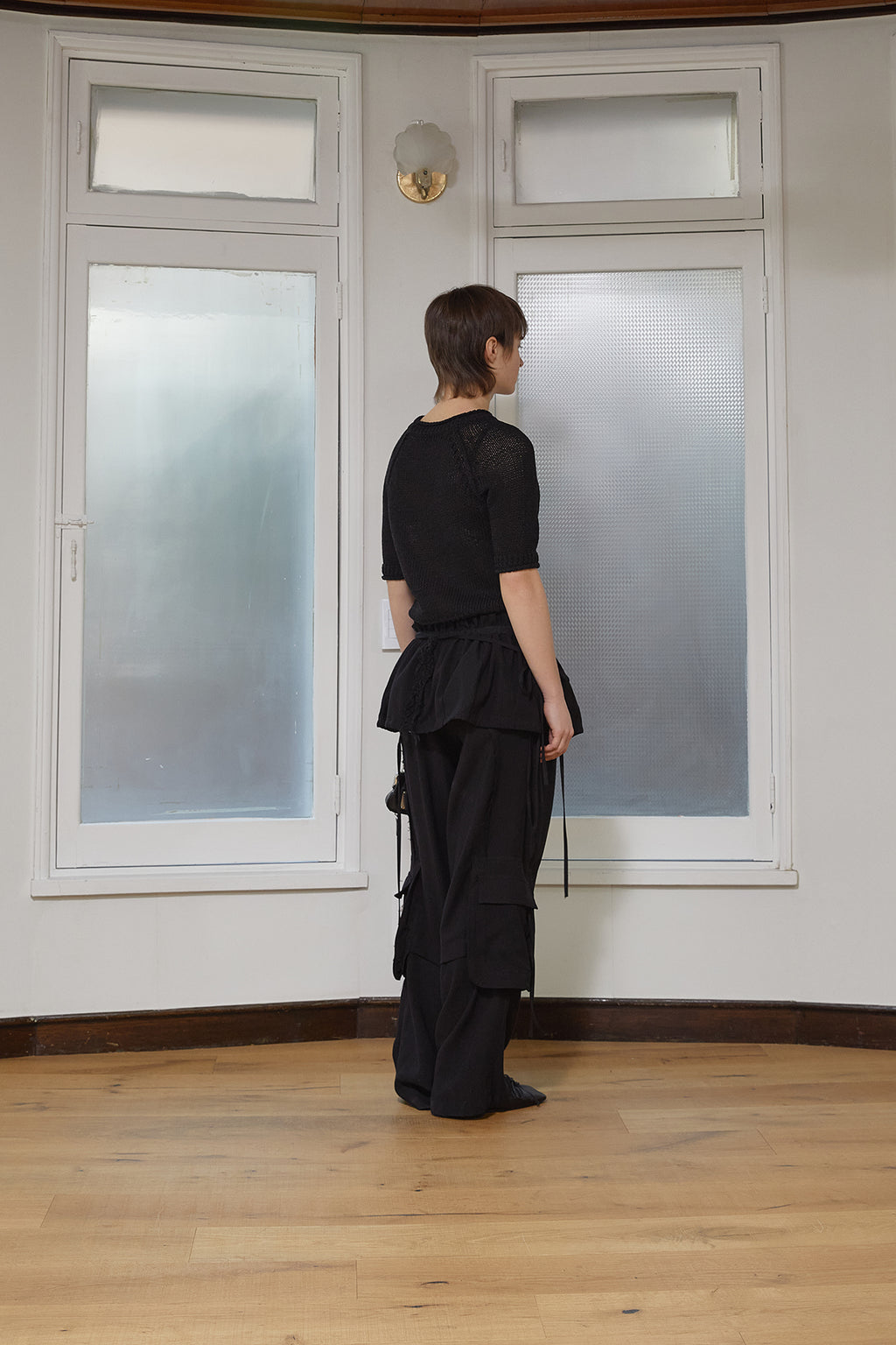 Matin Kim - Rough Patchwork Layered Skirt (Black) product image 8 | TRAB K-Fashion Australia