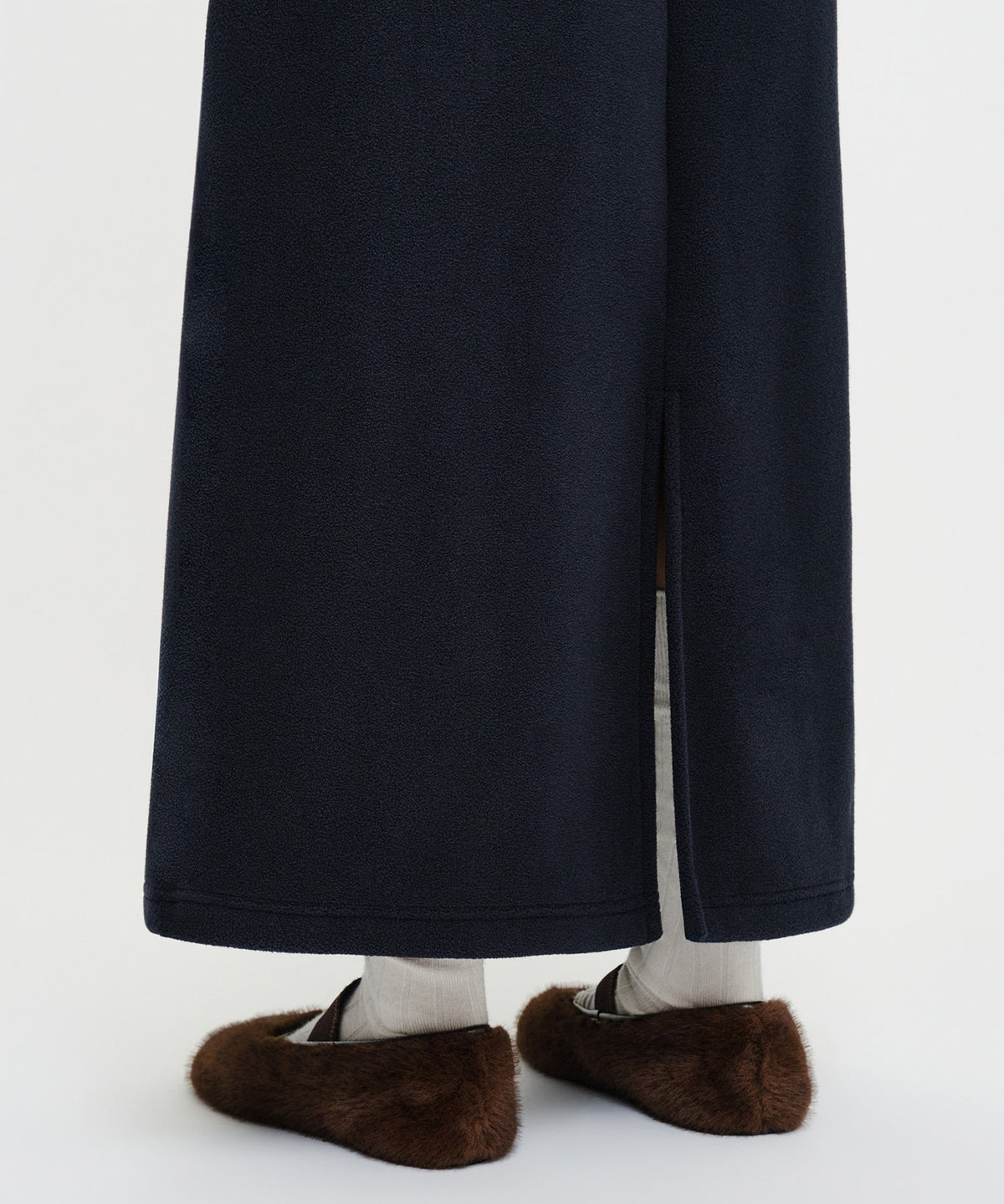 Marithe & Francois Girbaud - Classic Logo Long Fleece Skirt (Dark Navy) product image 3 | TRAB K-Fashion Australia