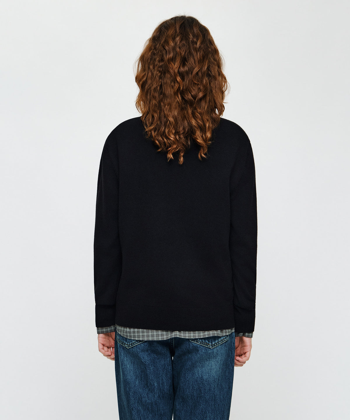 Marithe & Francois Girbaud - Micro Classic Logo V-neck Knit (Black) product image 3 | TRAB K-Fashion Australia
