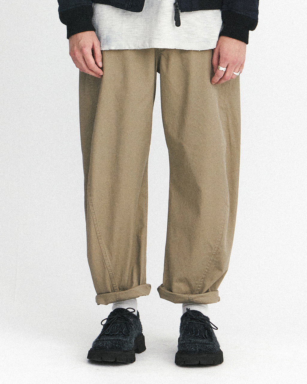 Eastlogue - Cinch Back Curved Pants (Sand) product image 3 | TRAB K-Fashion Australia