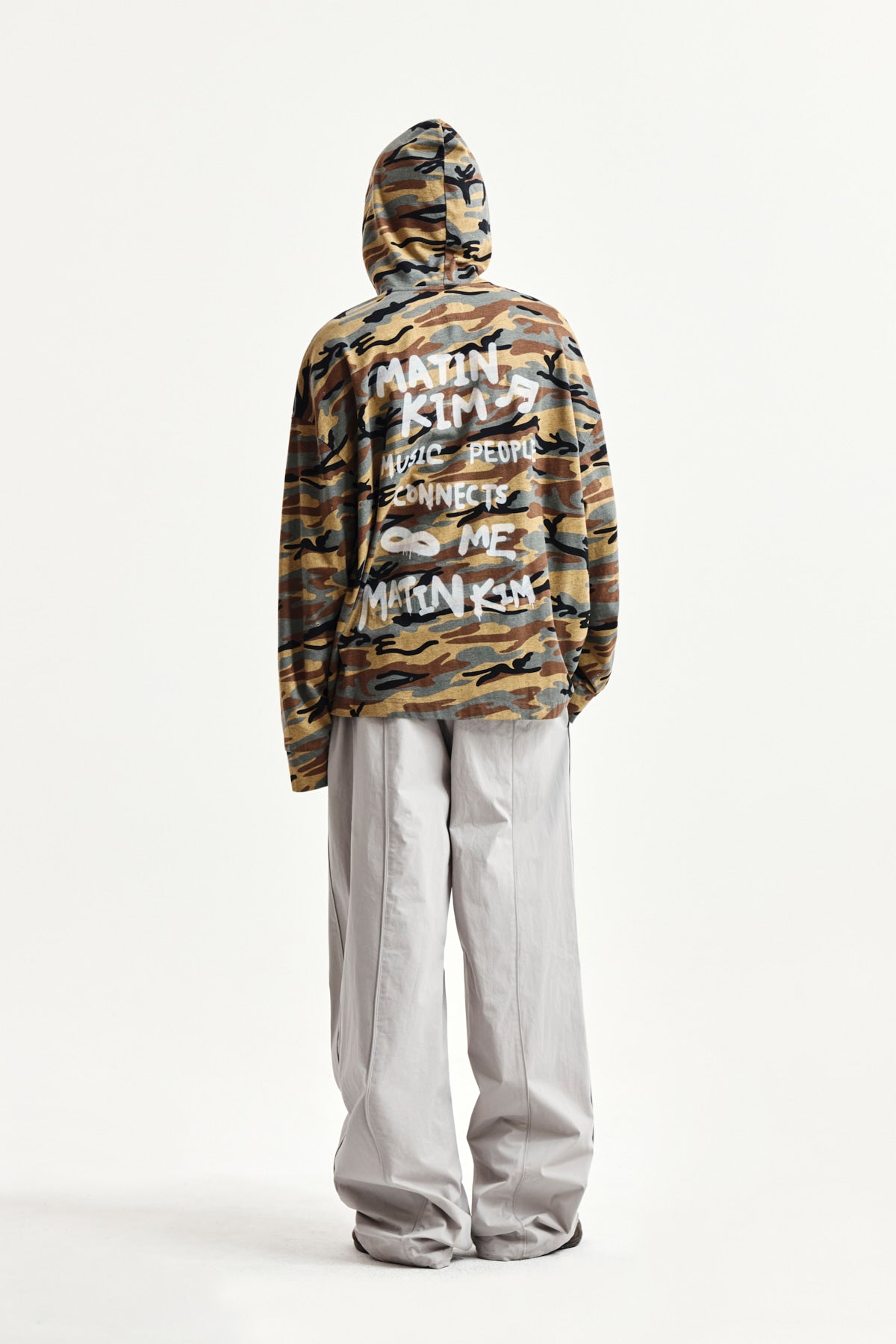 Matin Kim - Typo Artwork Camouflage Hoody (Camel) product image 15 | TRAB K-Fashion Australia