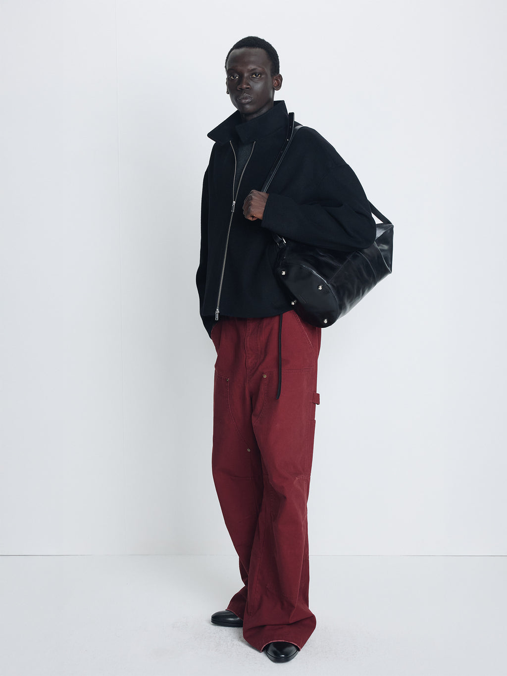 Tonywack - Garment Washed Wide Leg Carpenter Pants (Faded Maroon) product image 8 | TRAB K-Fashion Australia