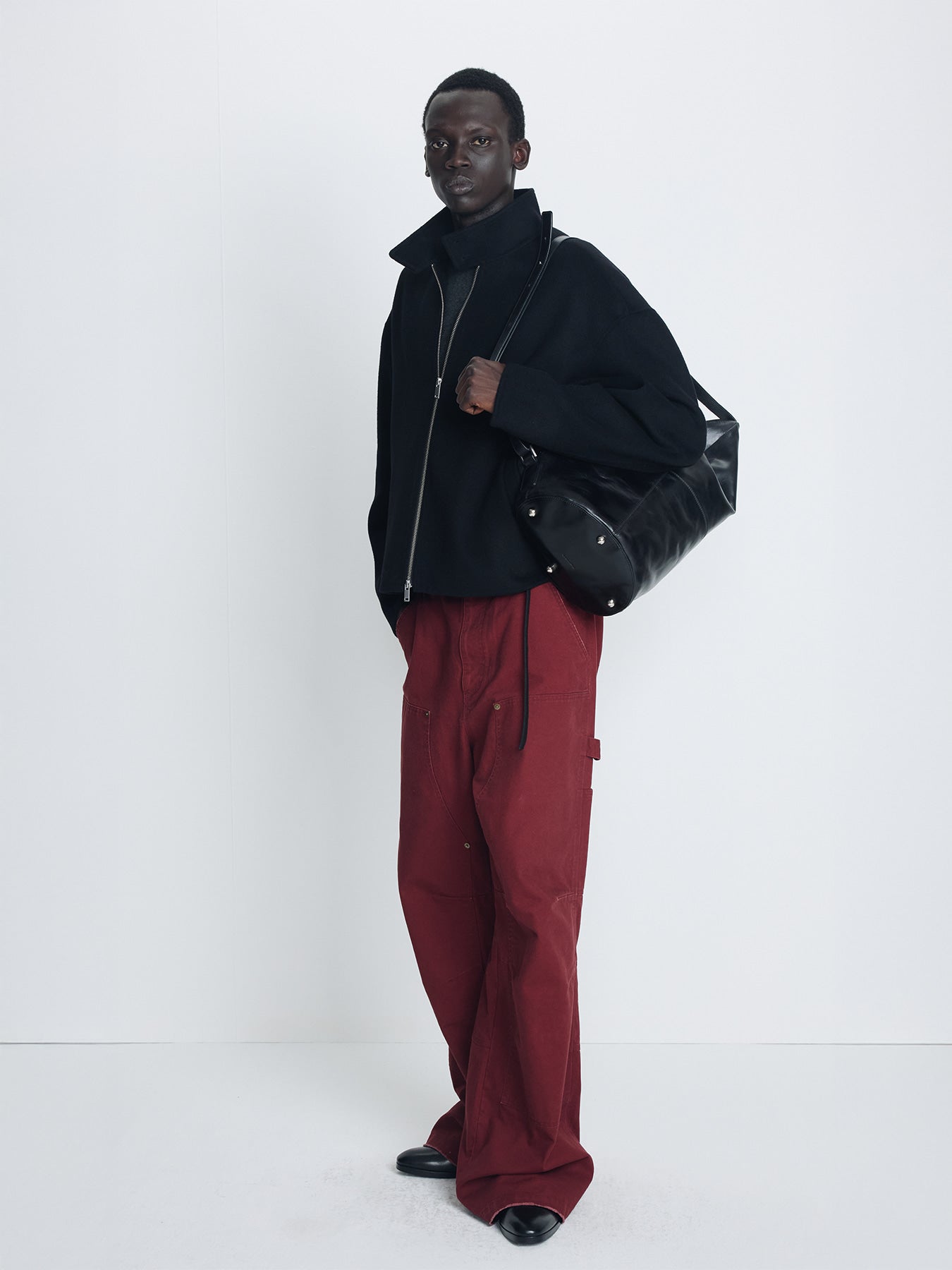 Tonywack - Garment Washed Wide Leg Carpenter Pants (Faded Maroon) product image 8 | TRAB K-Fashion Australia