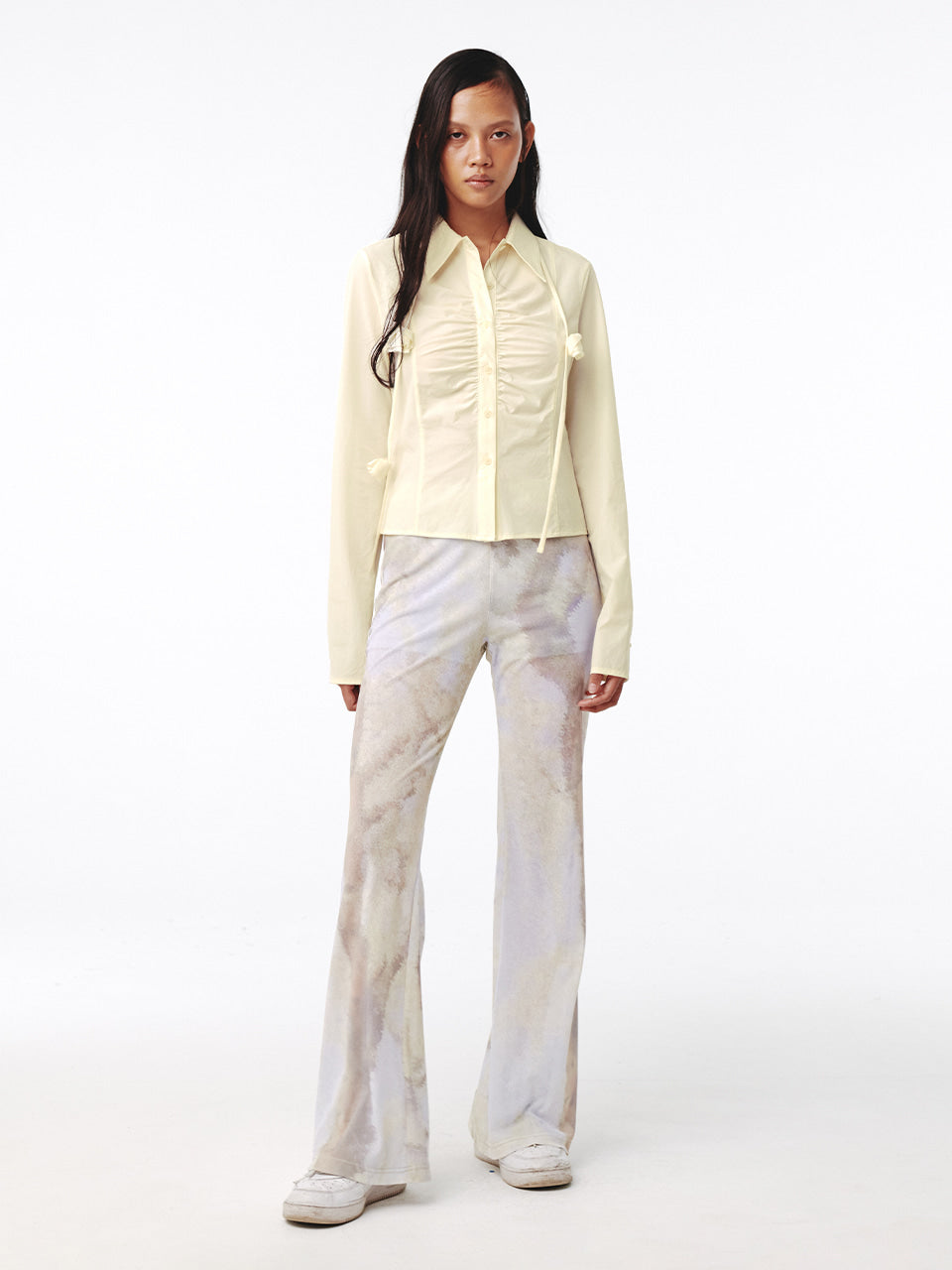 Kijun - Corsage Shirring Shirt (Butter) product image 5 | TRAB K-Fashion Australia