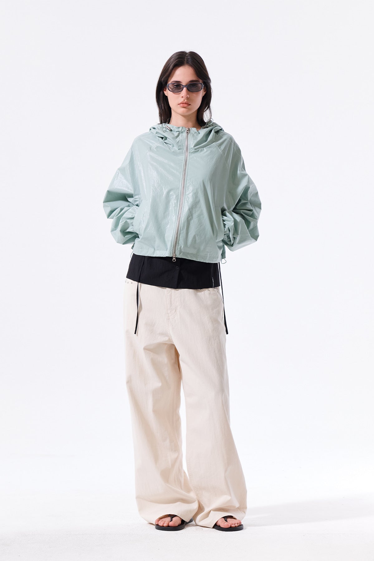 Matin Kim - Matin Crop Hoody Coating Jumper (Mint) product image 9 | TRAB K-Fashion Australia